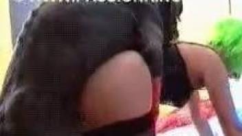 Green-haired zoofil slut nicely drilled by a black dog