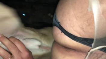 Hairy butthole zoophile gets fucked in the ass HARD