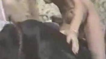 Impressive zoophile fucking movie with a horned-up hoe