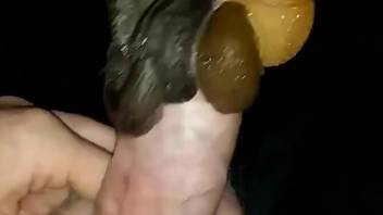 Dude with a dirty cock attracting lots of snails