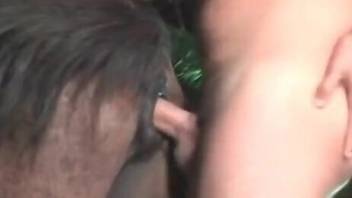 Dude fucks a submissive mare from behind and then cums
