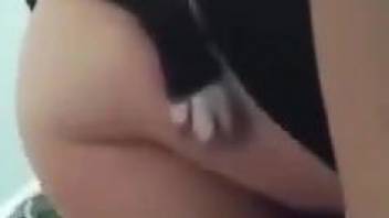 Big booty chick taking animal dick in her slit